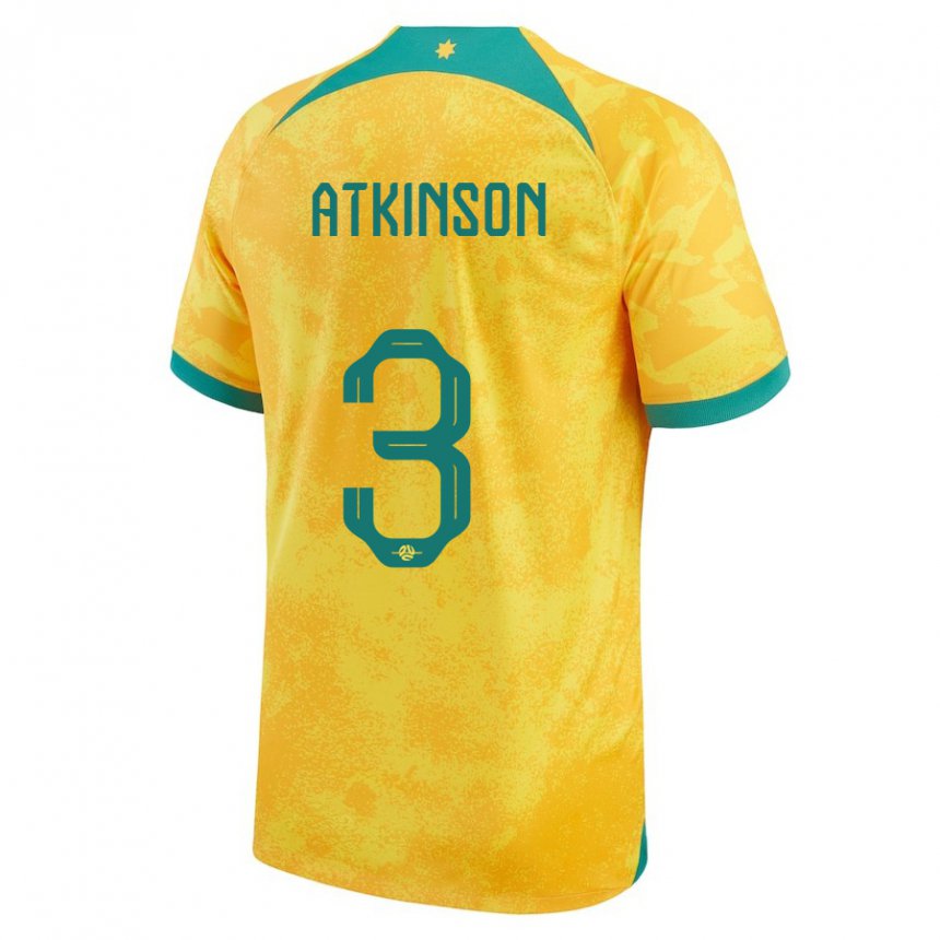 Niño Camiseta Australia Nathaniel Atkinson #3 Dorado 1ª Equipación 22-24 La Camisa Argentina