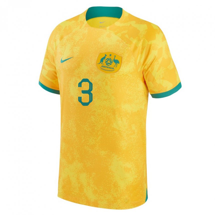 Niño Camiseta Australia Nathaniel Atkinson #3 Dorado 1ª Equipación 22-24 La Camisa Argentina