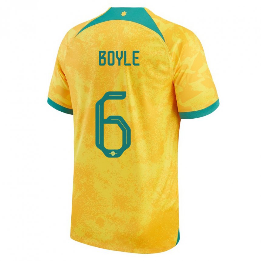 Niño Camiseta Australia Martin Boyle #6 Dorado 1ª Equipación 22-24 La Camisa Argentina