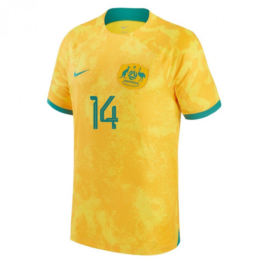 Niño Camiseta Australia Riley Mcgree #14 Dorado 1ª Equipación 22-24 La Camisa Argentina