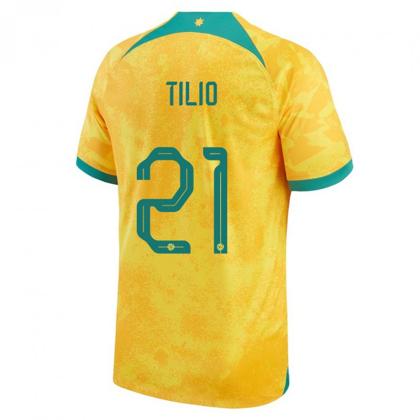 Niño Camiseta Australia Marco Tilio #21 Dorado 1ª Equipación 22-24 La Camisa Argentina