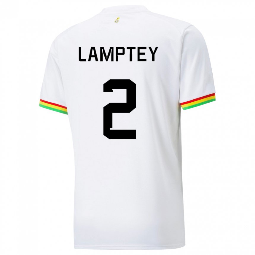 Niño Camiseta Ghana Tariq Lamptey #2 Blanco 1ª Equipación 22-24 La Camisa Argentina