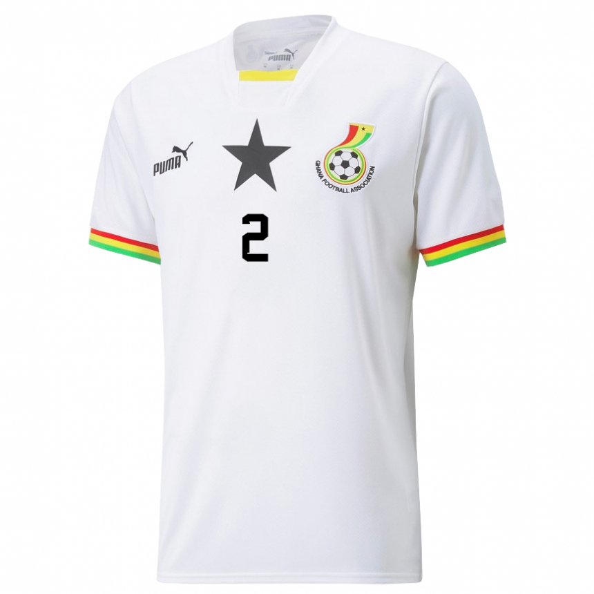 Niño Camiseta Ghana Tariq Lamptey #2 Blanco 1ª Equipación 22-24 La Camisa Argentina