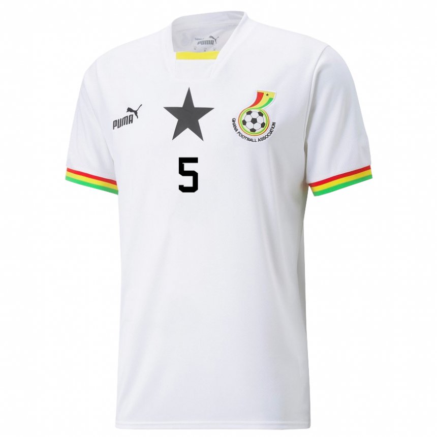 Niño Camiseta Ghana Thomas Partey #5 Blanco 1ª Equipación 22-24 La Camisa Argentina