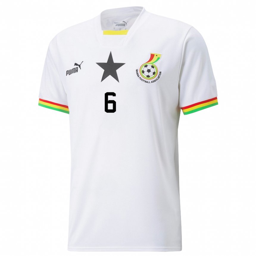 Niño Camiseta Ghana Elisha Owusu #6 Blanco 1ª Equipación 22-24 La Camisa Argentina