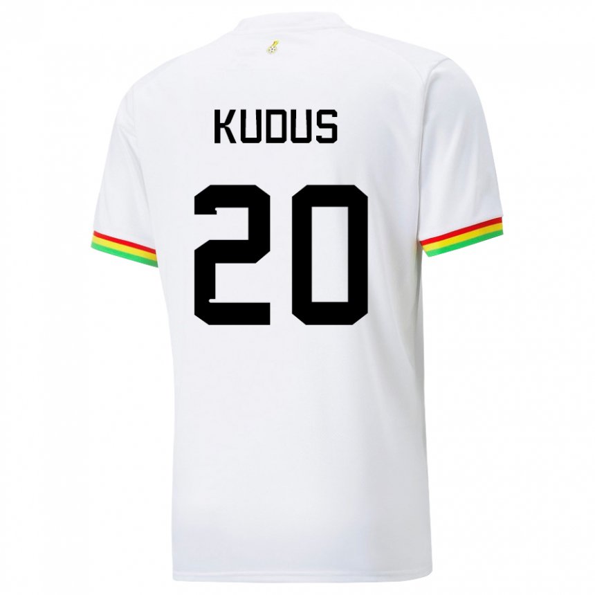 Niño Camiseta Ghana Mohammed Kudus #20 Blanco 1ª Equipación 22-24 La Camisa Argentina