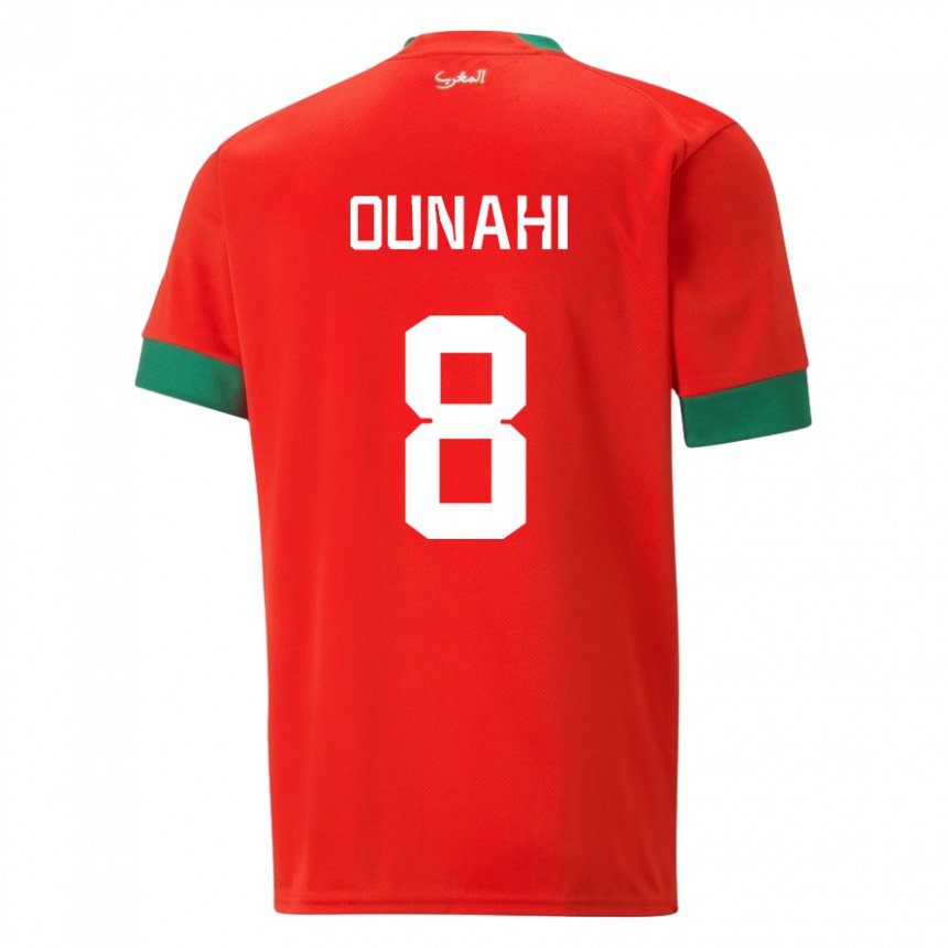 Niño Camiseta Marruecos Azzeddine Ounahi #8 Rojo 1ª Equipación 22-24 La Camisa Argentina