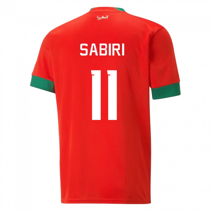 Niño Camiseta Marruecos Abdelhamid Sabiri #11 Rojo 1ª Equipación 22-24 La Camisa Argentina