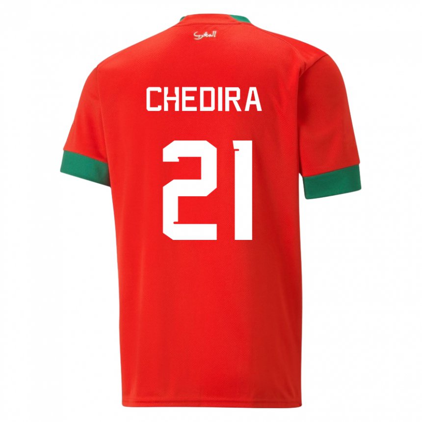 Niño Camiseta Marruecos Walid Chedira #21 Rojo 1ª Equipación 22-24 La Camisa Argentina