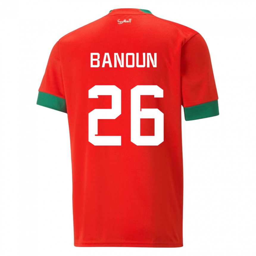 Niño Camiseta Marruecos Badr Banoun #26 Rojo 1ª Equipación 22-24 La Camisa Argentina