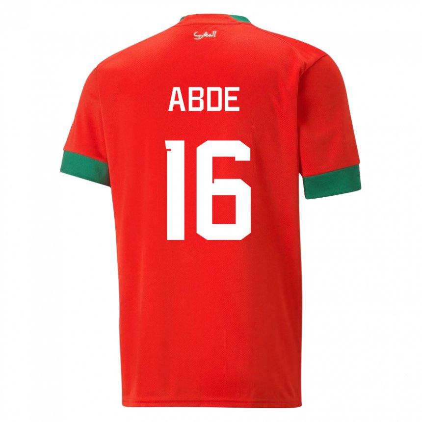 Niño Camiseta Marruecos Ez Abde #16 Rojo 1ª Equipación 22-24 La Camisa Argentina