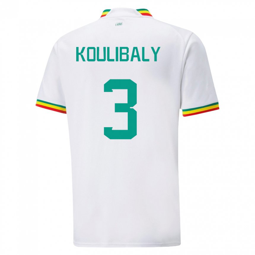 Niño Camiseta Senegal Kalidou Koulibaly #3 Blanco 1ª Equipación 22-24 La Camisa Argentina