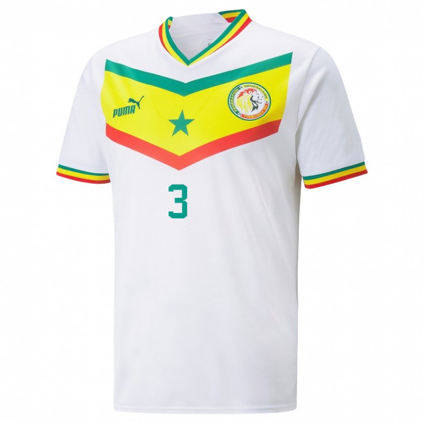 Niño Camiseta Senegal Kalidou Koulibaly #3 Blanco 1ª Equipación 22-24 La Camisa Argentina