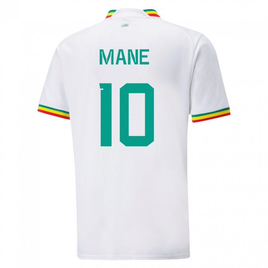 Niño Camiseta Senegal Sadio Mane #10 Blanco 1ª Equipación 22-24 La Camisa Argentina