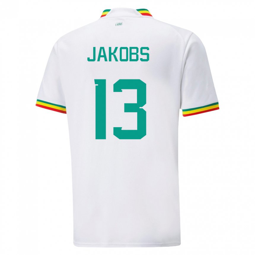 Niño Camiseta Senegal Ismail Jakobs #13 Blanco 1ª Equipación 22-24 La Camisa Argentina