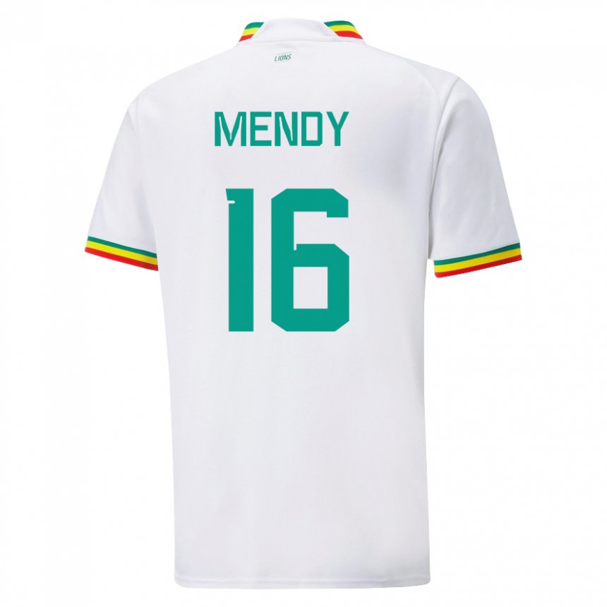 Niño Camiseta Senegal Edouard Mendy #16 Blanco 1ª Equipación 22-24 La Camisa Argentina