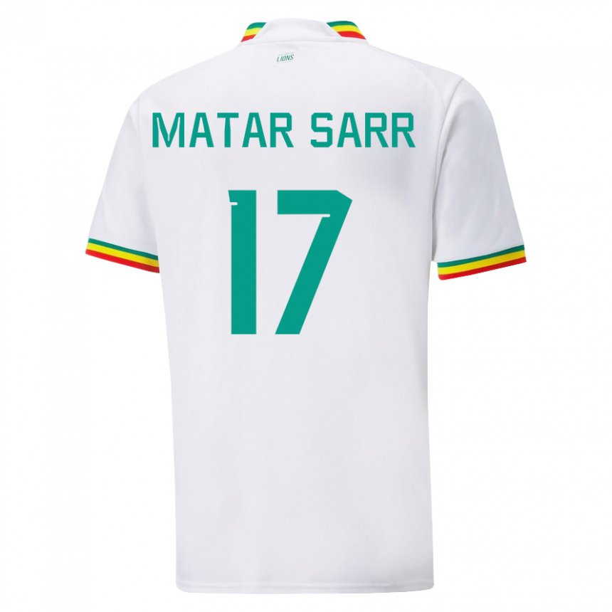 Niño Camiseta Senegal Pape Matar Sarr #17 Blanco 1ª Equipación 22-24 La Camisa Argentina