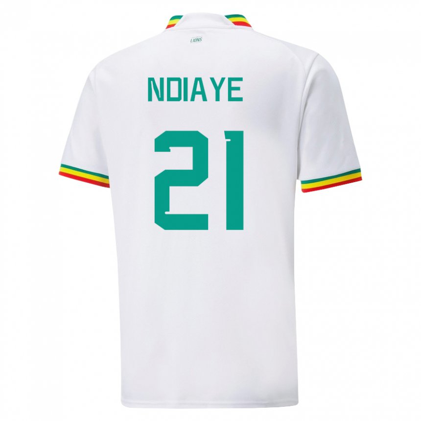 Niño Camiseta Senegal Iliman Ndiaye #21 Blanco 1ª Equipación 22-24 La Camisa Argentina