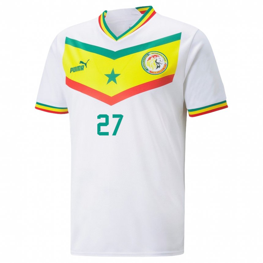 Niño Camiseta Senegal Nicolas Jackson #27 Blanco 1ª Equipación 22-24 La Camisa Argentina