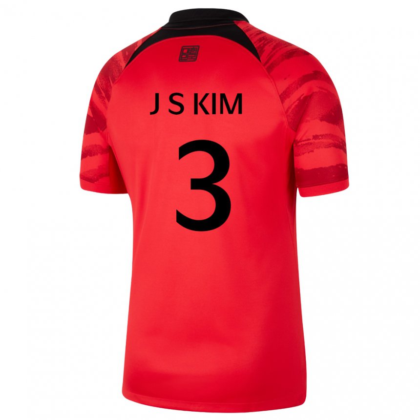 Niño Camiseta Corea Del Sur Jin-su Kim #3 Rojo Volver 1ª Equipación 22-24 La Camisa Argentina