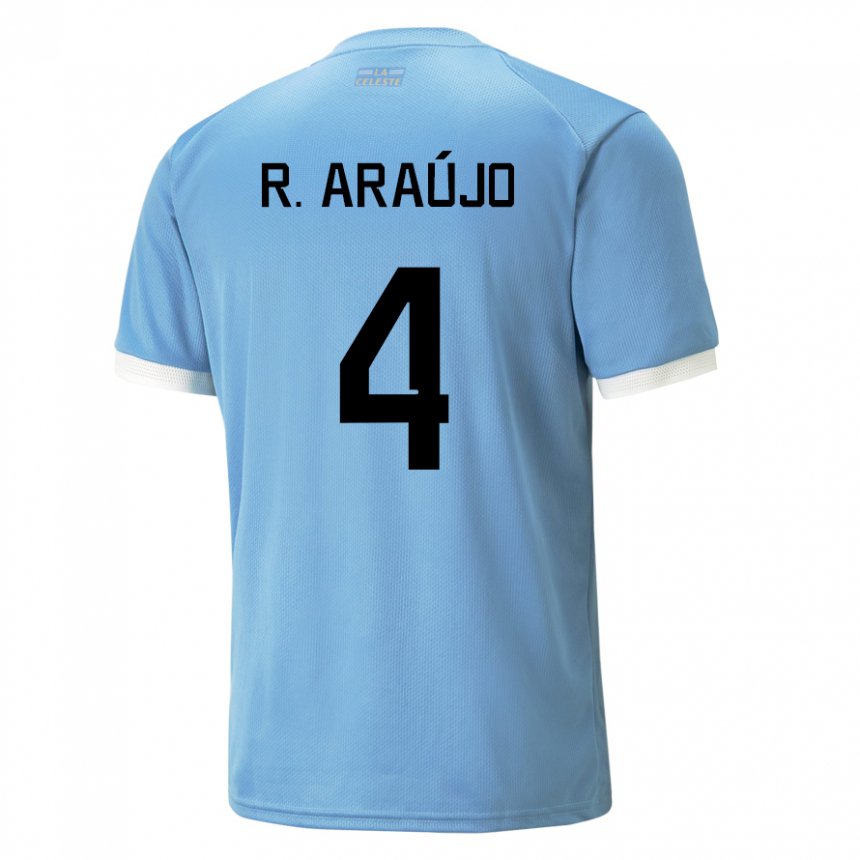 Niño Camiseta Uruguay Ronald Araujo #4 Azul 1ª Equipación 22-24 La Camisa Argentina