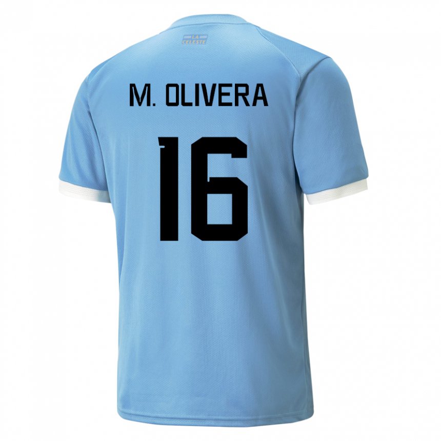 Niño Camiseta Uruguay Mathias Olivera #16 Azul 1ª Equipación 22-24 La Camisa Argentina