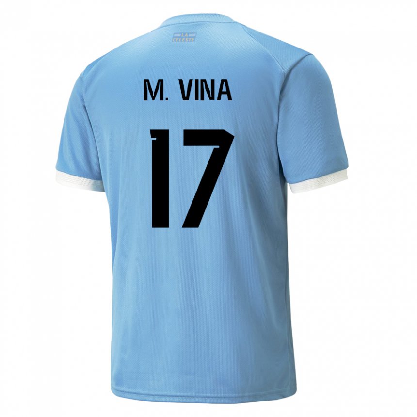 Niño Camiseta Uruguay Matias Vina #17 Azul 1ª Equipación 22-24 La Camisa Argentina