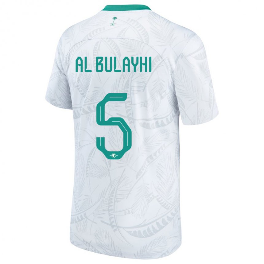 Niño Camiseta Arabia Saudita Ali Al Bulayhi #5 Blanco 1ª Equipación 22-24 La Camisa Argentina