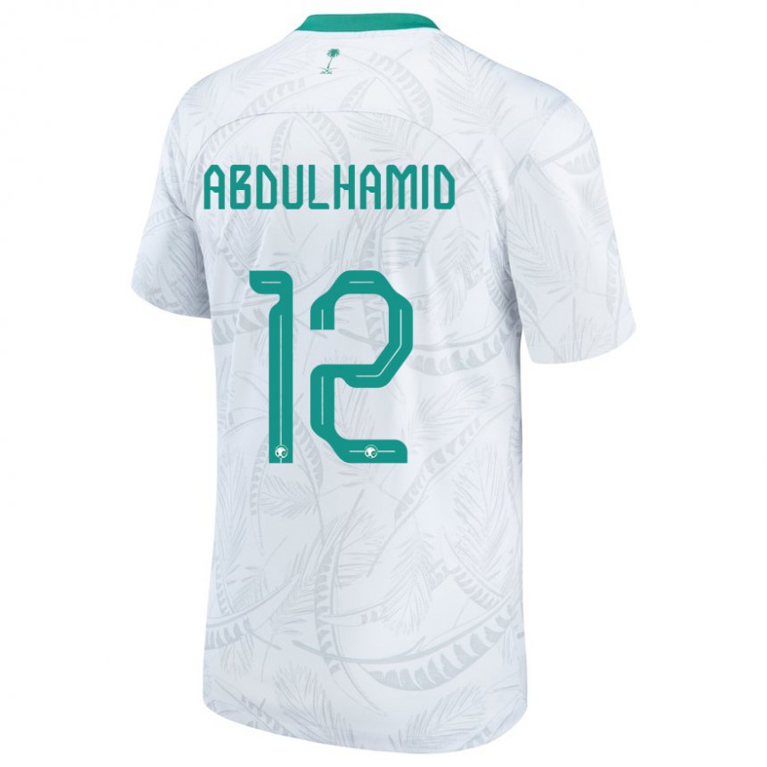 Niño Camiseta Arabia Saudita Saud Abdulhamid #12 Blanco 1ª Equipación 22-24 La Camisa Argentina