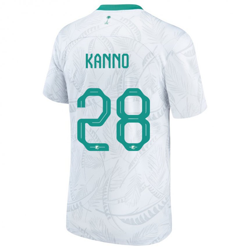 Niño Camiseta Arabia Saudita Mohamed Kanno #28 Blanco 1ª Equipación 22-24 La Camisa Argentina