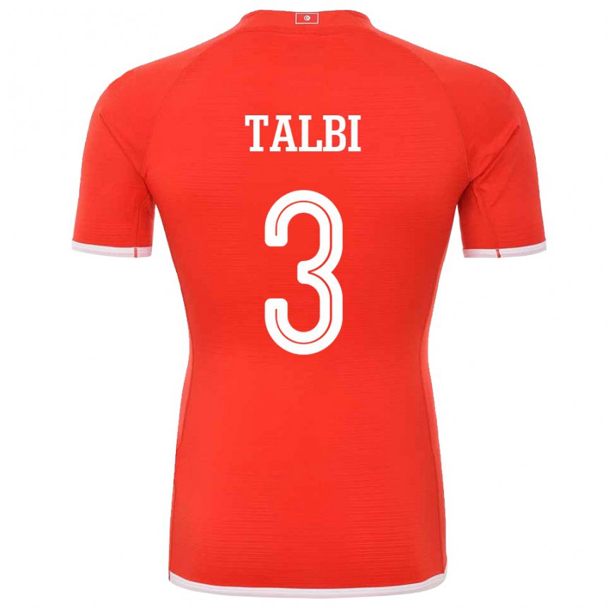 Niño Camiseta Túnez Montassar Talbi #3 Rojo 1ª Equipación 22-24 La Camisa Argentina