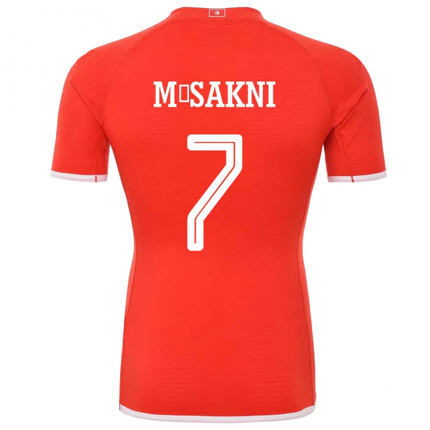 Niño Camiseta Túnez Youssef M Sakni #7 Rojo 1ª Equipación 22-24 La Camisa Argentina