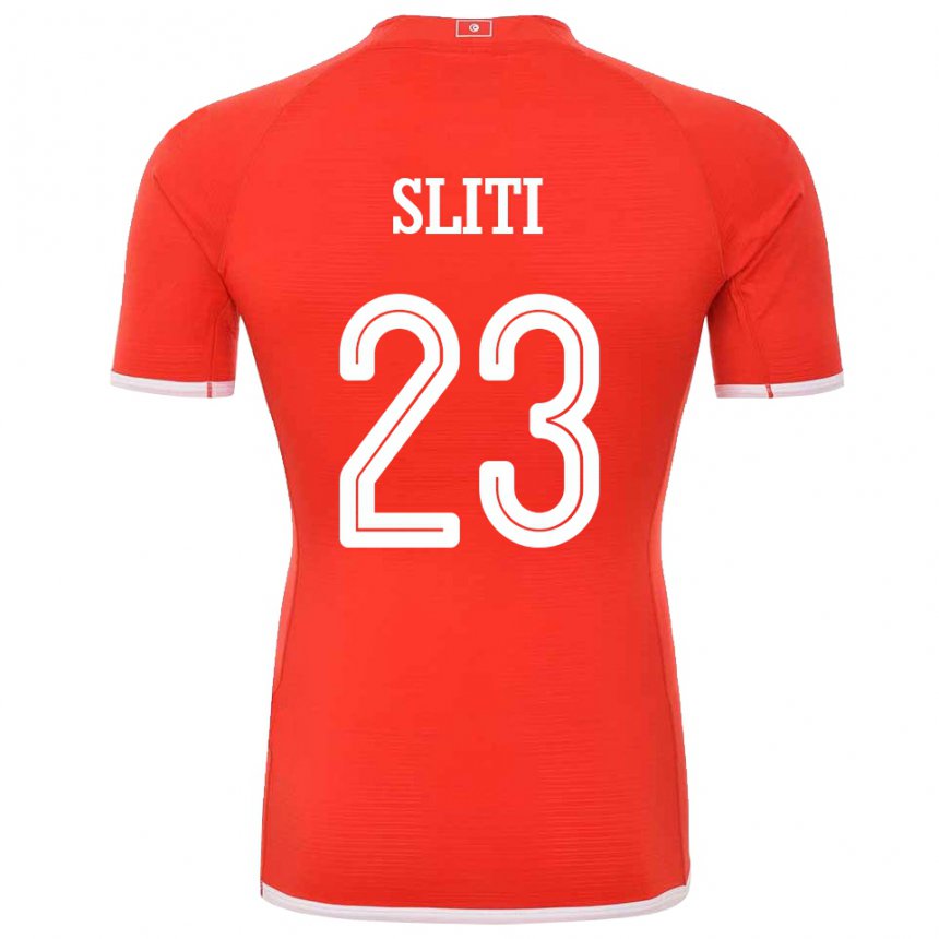 Niño Camiseta Túnez Naim Sliti #23 Rojo 1ª Equipación 22-24 La Camisa Argentina