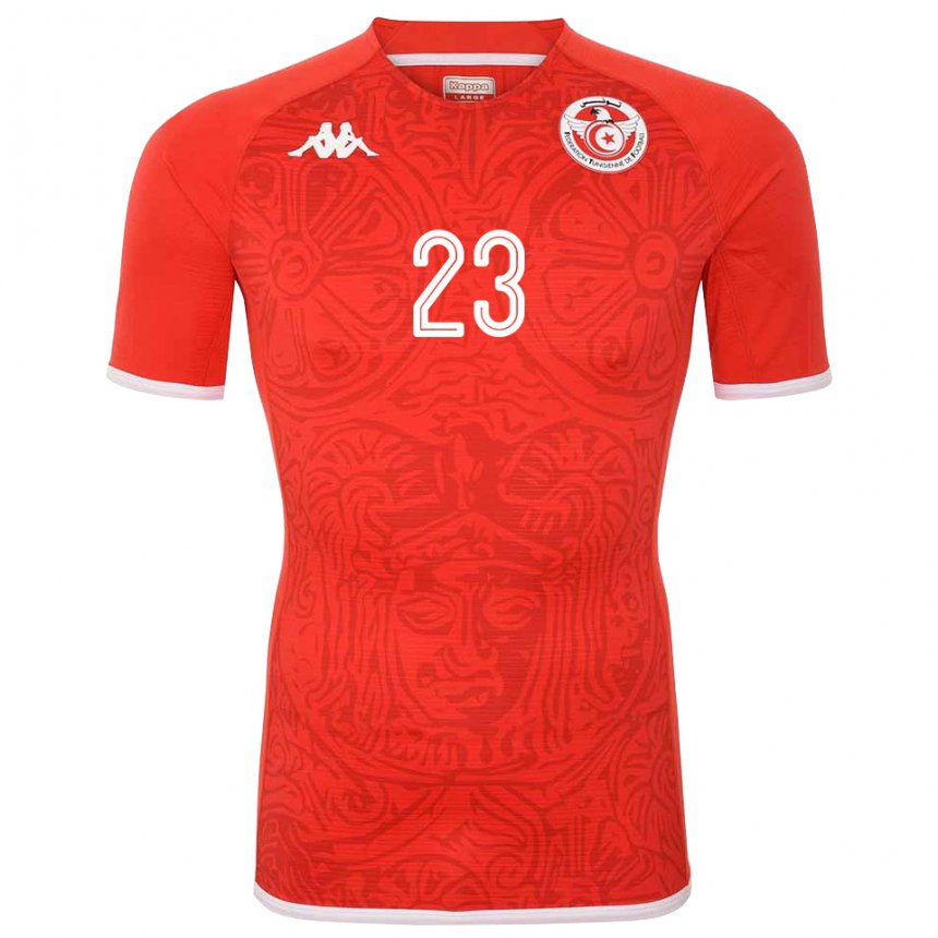 Niño Camiseta Túnez Naim Sliti #23 Rojo 1ª Equipación 22-24 La Camisa Argentina