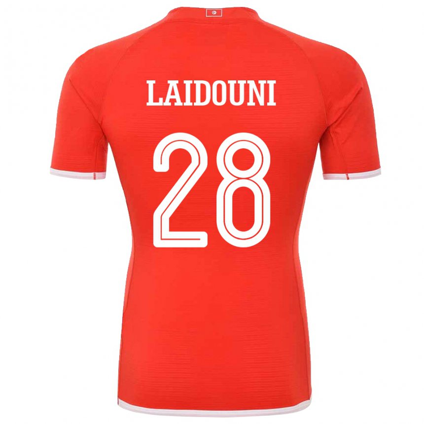 Niño Camiseta Túnez Aissa Laidouni #28 Rojo 1ª Equipación 22-24 La Camisa Argentina