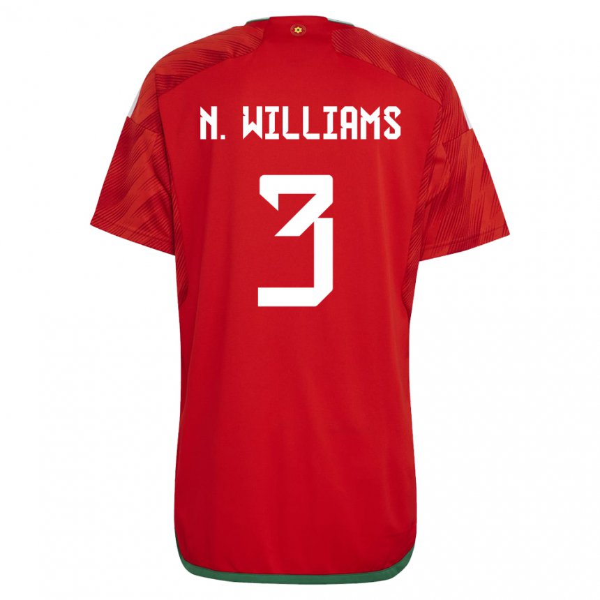 Niño Camiseta Gales Neco Williams #3 Rojo 1ª Equipación 22-24 La Camisa Argentina