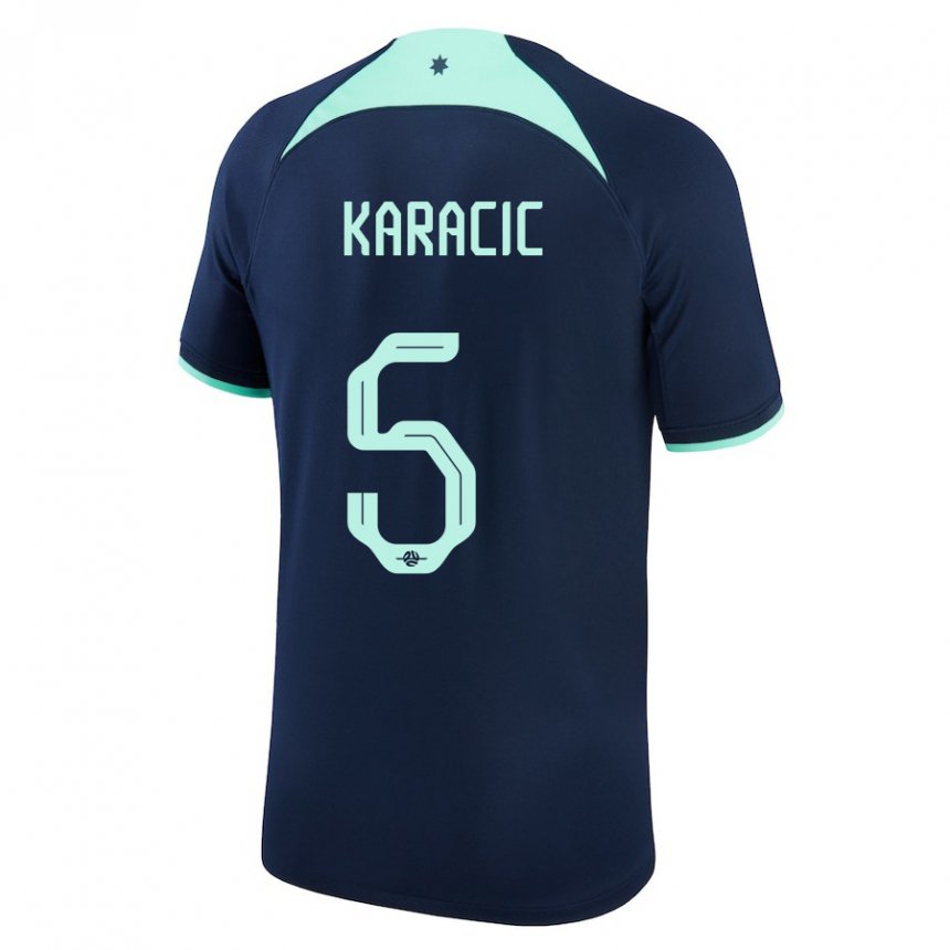 Niño Camiseta Australia Fran Karacic #5 Azul Oscuro 2ª Equipación 22-24 La Camisa Argentina