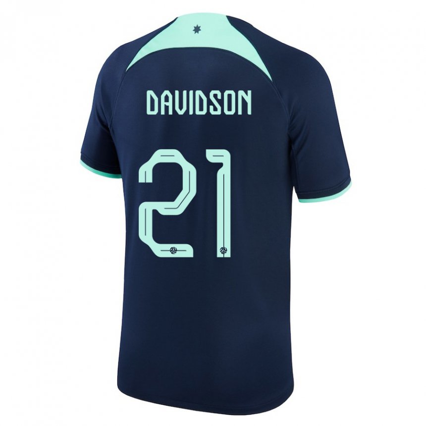 Niño Camiseta Australia Jason Davidson #21 Azul Oscuro 2ª Equipación 22-24 La Camisa Argentina