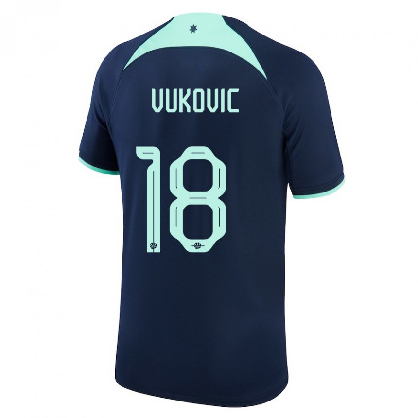 Niño Camiseta Australia Danny Vukovic #18 Azul Oscuro 2ª Equipación 22-24 La Camisa Argentina