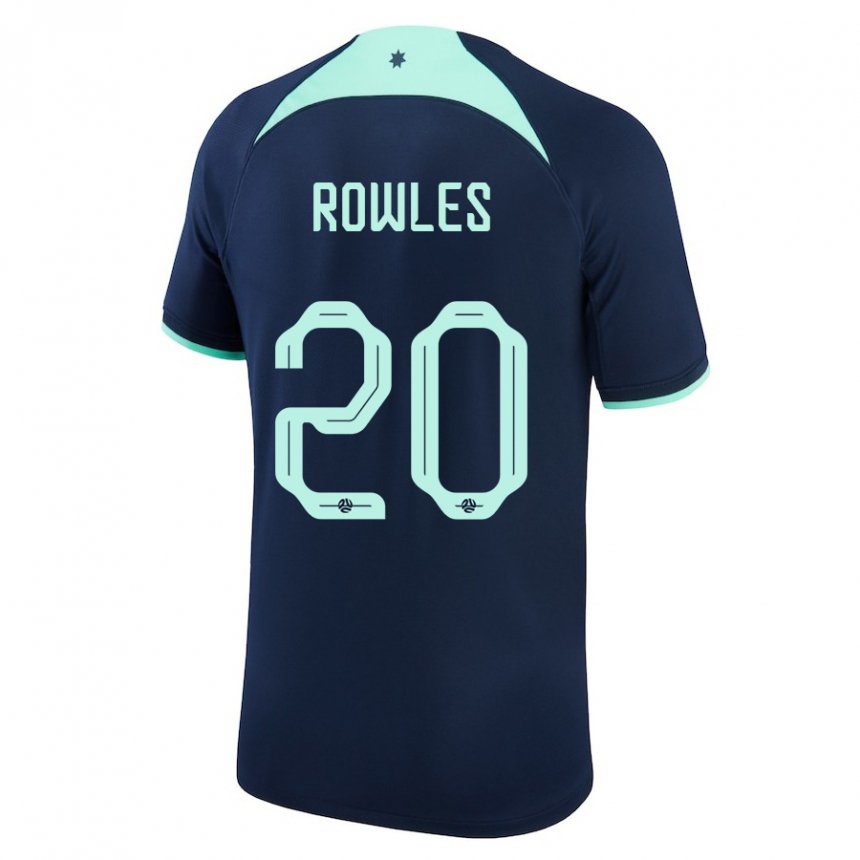 Niño Camiseta Australia Kye Rowles #20 Azul Oscuro 2ª Equipación 22-24 La Camisa Argentina