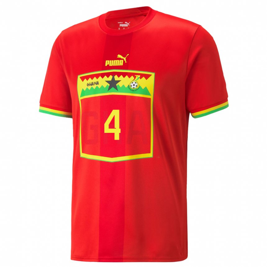 Niño Camiseta Ghana Mohammed Salisu #4 Rojo 2ª Equipación 22-24 La Camisa Argentina