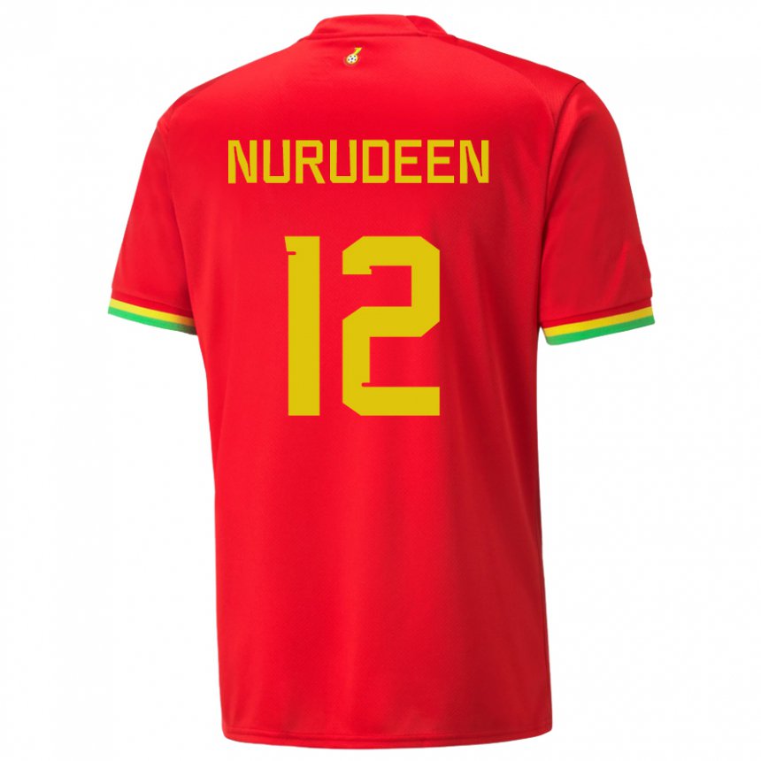 Niño Camiseta Ghana Abdul Nurudeen #12 Rojo 2ª Equipación 22-24 La Camisa Argentina