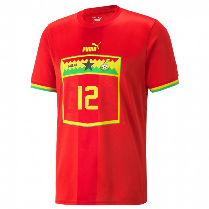 Niño Camiseta Ghana Abdul Nurudeen #12 Rojo 2ª Equipación 22-24 La Camisa Argentina