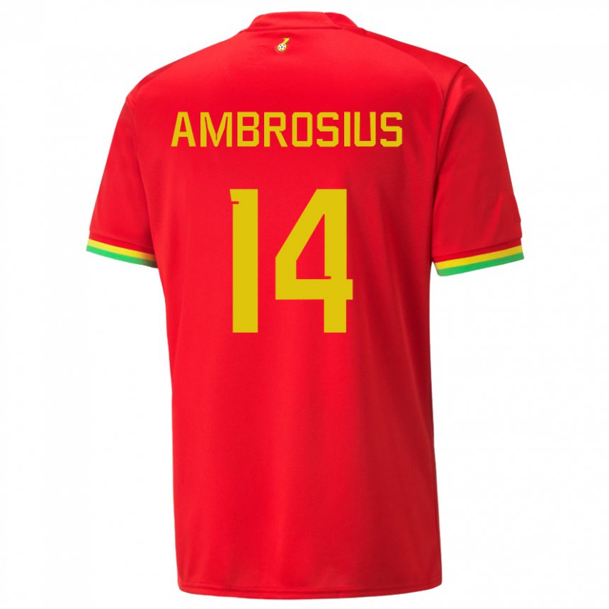 Niño Camiseta Ghana Stephan Ambrosius #14 Rojo 2ª Equipación 22-24 La Camisa Argentina