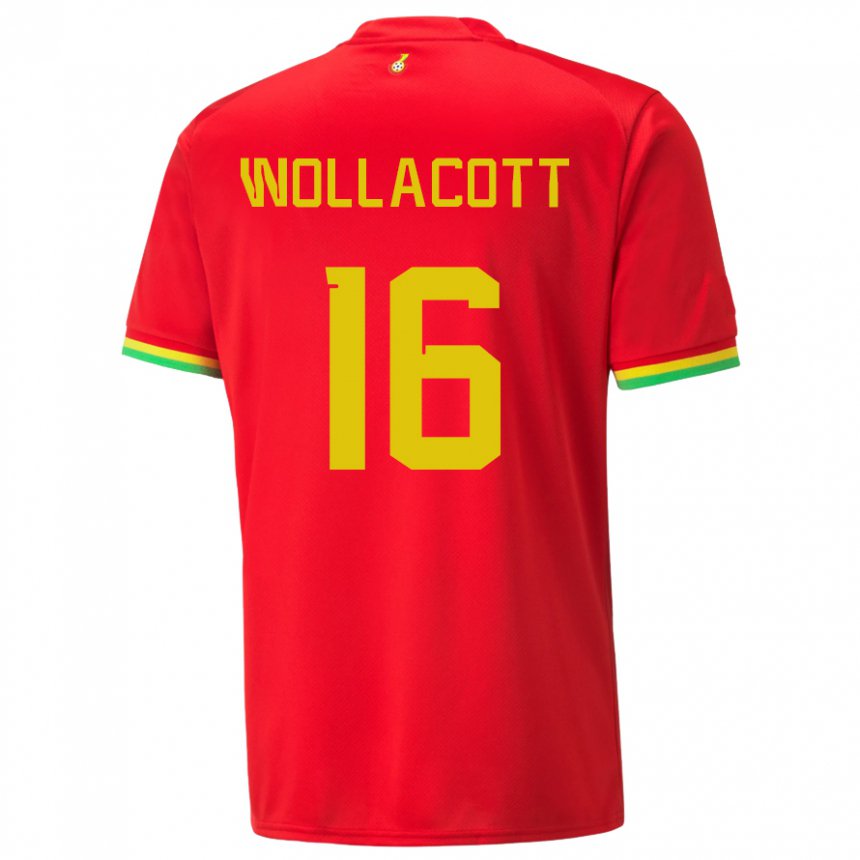 Niño Camiseta Ghana Joe Wollacott #16 Rojo 2ª Equipación 22-24 La Camisa Argentina