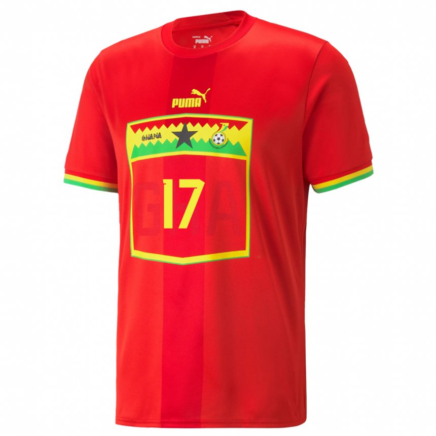 Niño Camiseta Ghana Benjamin Tetteh #17 Rojo 2ª Equipación 22-24 La Camisa Argentina