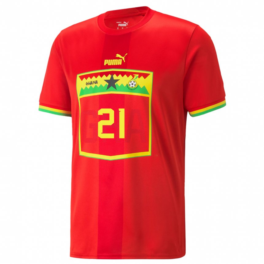 Niño Camiseta Ghana Iddrisu Baba #21 Rojo 2ª Equipación 22-24 La Camisa Argentina
