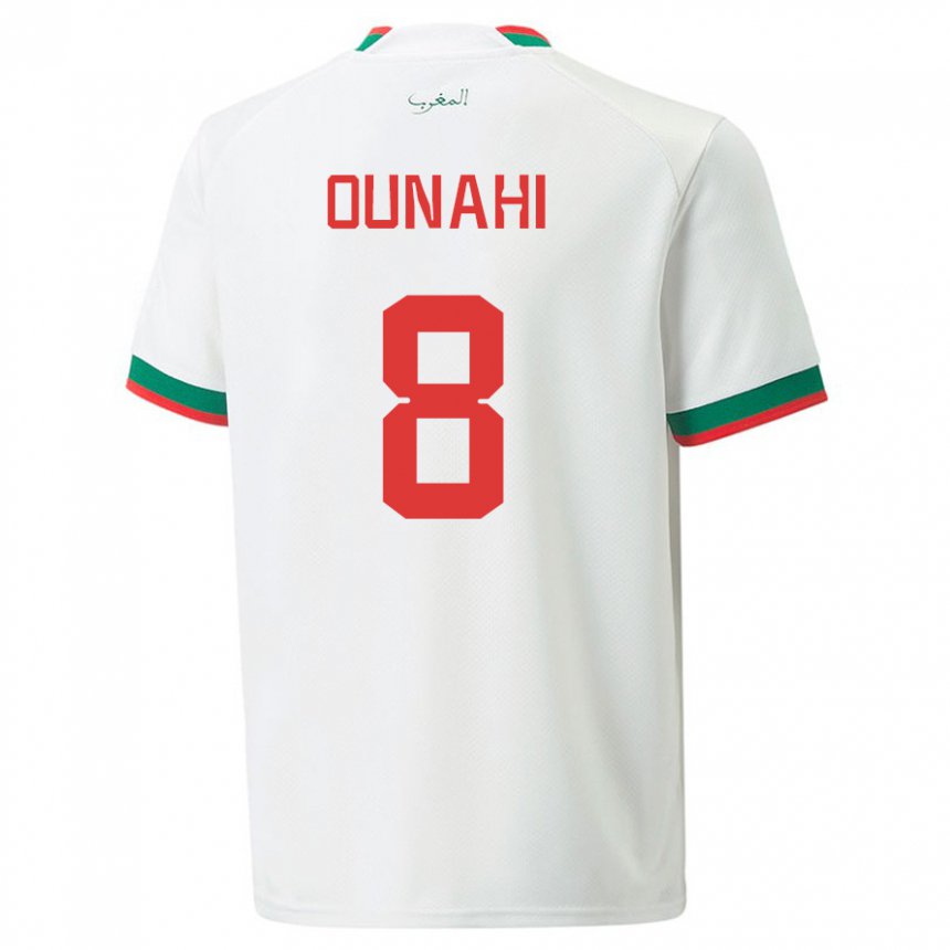 Niño Camiseta Marruecos Azzeddine Ounahi #8 Blanco 2ª Equipación 22-24 La Camisa Argentina
