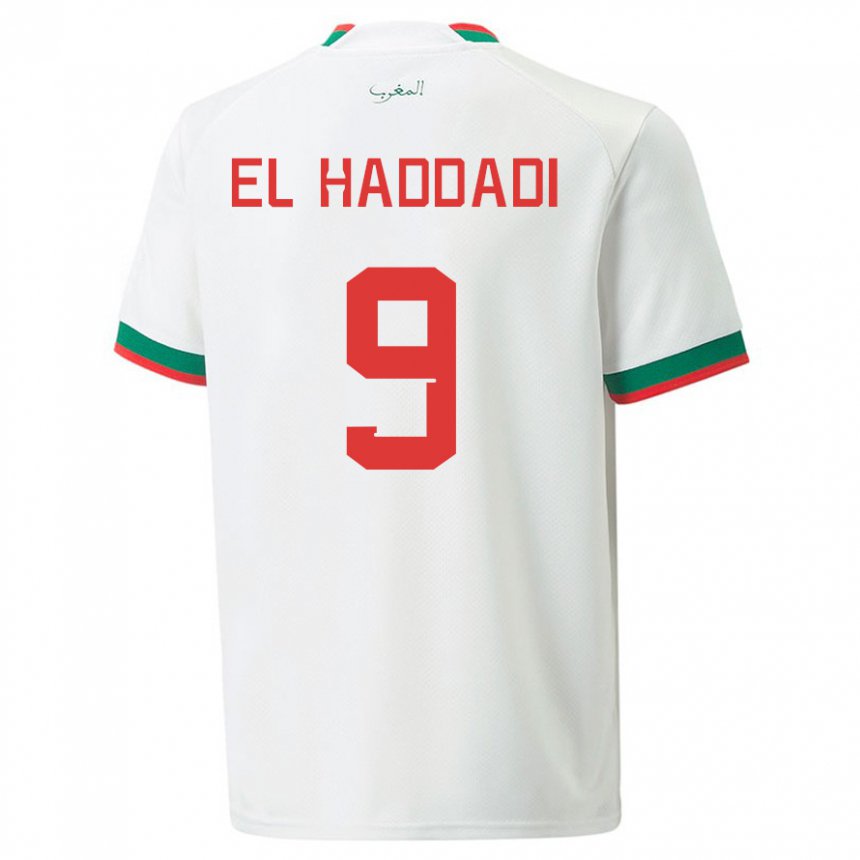 Niño Camiseta Marruecos Munir El Haddadi #9 Blanco 2ª Equipación 22-24 La Camisa Argentina