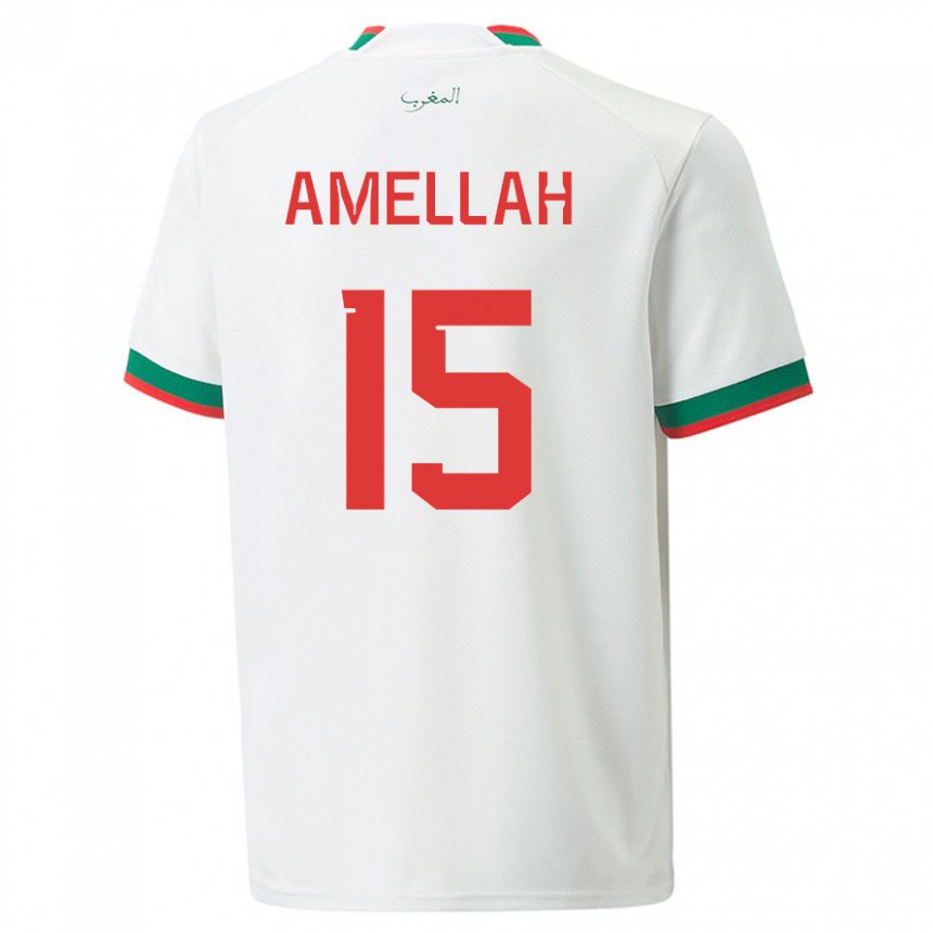 Niño Camiseta Marruecos Selim Amellah #15 Blanco 2ª Equipación 22-24 La Camisa Argentina